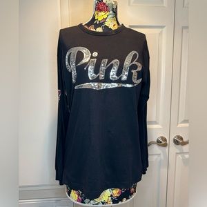 Victoria’s Secret PINK BLING Open Back Long Sleeve Tee